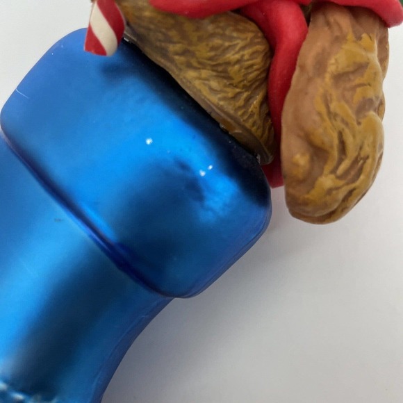 Department 56 Large Glass Christmas Noel Stocking Dog Ornament‎ - Picture 9 of 11